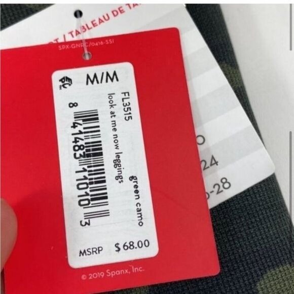 SPANX NWT Look at me Now Camo Green Seamless Leggings Size Medium - Picture 4 of 7